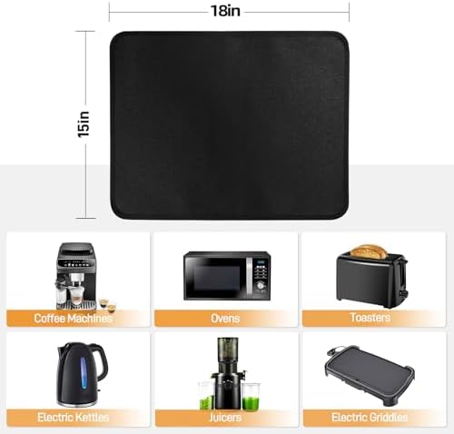 2 PCS Heat Resistant Mats for Countertop Air Fryer, 18x15in, Black - Image 5