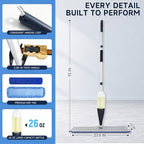 24" Dry mops for Floor Cleaning, Microfiber mop Spray System, Commercial Heavy-Duty Wet mops with 28oz Big Tank, 2 Washable Pads (Blue, 24inch) - Image 2