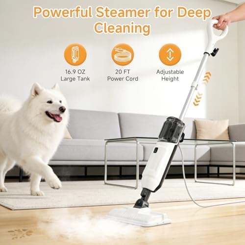 Steam Mop Cleaner 260°F Steam in 15s, 16.9oz Tank Hardwood and Tile - Image 2