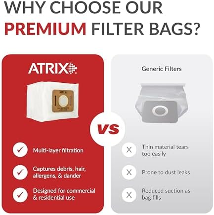 Atrix VACBP6-50 Replacement HEPA Filters Backpack Vacuum, 50-Pack, White - Image 2