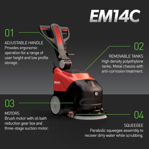 IPC Eagle EM14C Walk Behind Floor Scrubber - 110V-Powered (Red) - Image 6