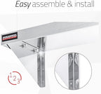 DuraSteel Stainless Steel Shelf - 48 Inch Wide x 14 Deep Commercial NSF Mounted Metal Wall Shelf Pantry Organizer Garage Storage Shelves - Rack Shelving Restaurant Kitchen Units Laundry Utility Room - Image 6