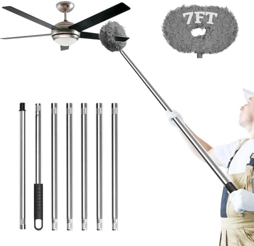 Eunice Ceiling Fan Cleaner Duster with Extension Pole,Grey 7FT by Eunice
