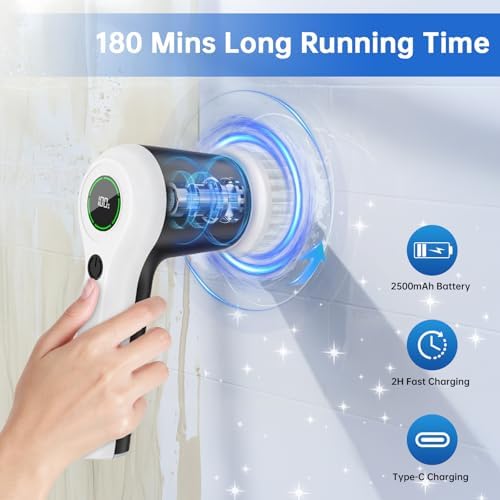PUFTEM Electric Spin Scrubber, Cordless Shower Scrubber - Image 2