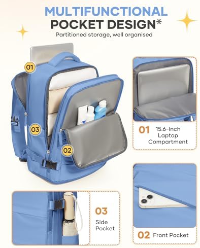 Travel Backpack for Women Airline Approved Carry on Backpack for Airplanes Mochila De Viaje Personal Item Travel Bag Spirit Airlines Personal Item Bag 18x14x8 Backpack for Traveling on Airplane - Image 6