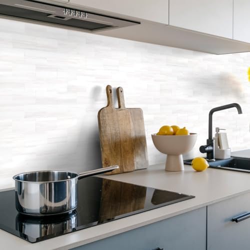 STICKGOO 20-Sheet Subway Tile Peel and Stick Backsplash, Seamless Design Matte Dolomite Kitchen Backsplash Wall Tiles, PVC Stick on Backsplash for Kitchen, Bathroom, RV, Fireplace - Image 3
