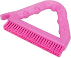 SPARTA Plastic Commercial Grout Brush, Triangle-Shaped Scrub Brush with Scraper and Two Threaded Holes for Attaching Handle (Sold Separately), 9 x 7 x 7 Inches, Pink - Image 4
