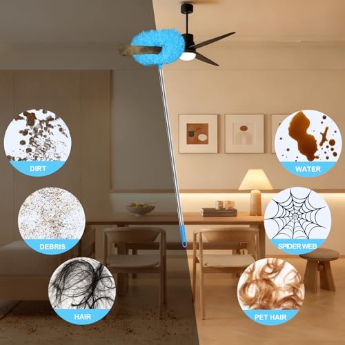 Eunice Ceiling Fan Cleaner Duster with Extension Pole,Blue 4.2FT - Image 5
