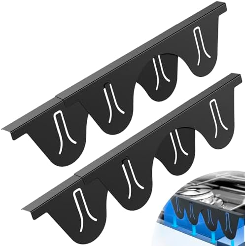 Stainless Steel Stove Gap Covers, Heat Resistant, Easy to Clean, Fits Stove & Countertop Gaps, Adjustable Length 13.8" to 27.5", Width 0.79" (Black) by Unknown