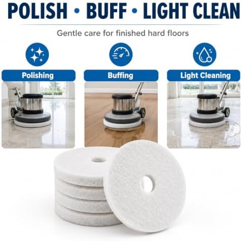 13 Inch White Polishing Floor Pads, Extra Thick 2.3 cm, 5 Pack - Image 4