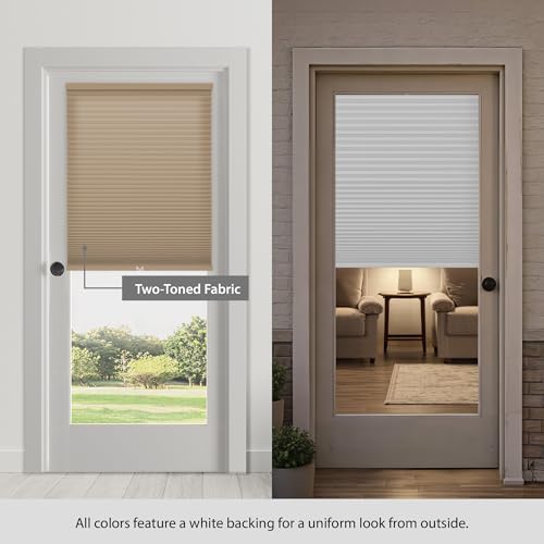 DEZ FURNISHINGS Cordless No Tools No Drill 1.5" Magnet Light Filtering Shades for Metal Doors, 26" W x 72" H, Gray Cloud - Image 4