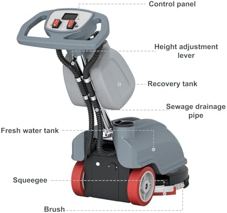 16'' Compact Walk Behind Floor Scrubber Machine - Image 6