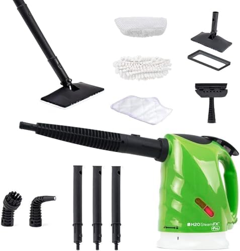 H2O Steam FX Pro Handheld Steam Cleaner | 5-in-1 Spot Cleaner & Floor Mop | Includes Extension Bars, Window & Garment Tools | Grout, Glass & Sealed Floors by H2O