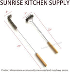 SUNRISE Fryer Brush with Long Handle (Stainless Steel, L and Single Brush) - Image 5