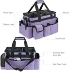 Cleaning Caddy Bag,Large Cleaning Supplies Organizer with Handle for Housekeepers,Purple - Image 4