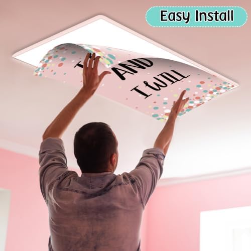 8Pcs Classroom Fluorescent Magnetic Light Covers,2x4 FT Pastel Confetti - Image 4