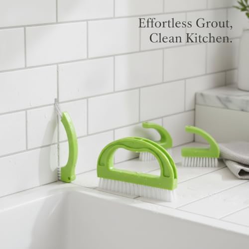 Grout Cleaning Brush Set, 4-Piece Tile Scrubbing Tool Kit for Narrow Gaps and Corners, Durable PP Plastic Crevice Cleaner for Bathroom Shower and Kitchen Backsplash (Set of 4) - Image 2