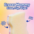 Scrub Daddy Eraser Mommy Sponges 45x - Water-Activated Cleaning Sponge with FlexTexture Scrubbing Gems - 3-in-1 Erase, Scrub, Wipe Tool for Walls, Doors, Baseboards, Hard Surfaces (6 Count) - Image 2