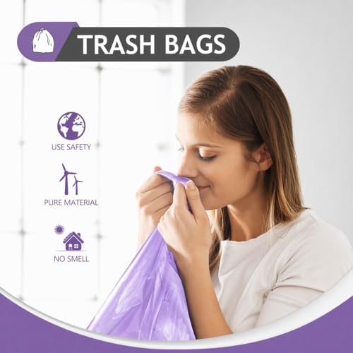 Teivio Small Purple Trash Bags 4 Gallon 160 Count Kitchen Garbage Bags - Image 7