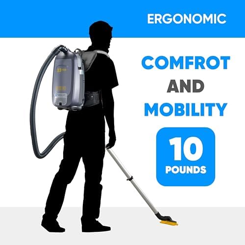 Prolux X8 Pro 10 lb Lightweight Commercial Backpack Vacuum – HEPA Filtration w/Sealed 8 Qt HEPA Bags, 120 CFM Commercial Suction, 50′ Cord, Loaded with Attachments - Image 6