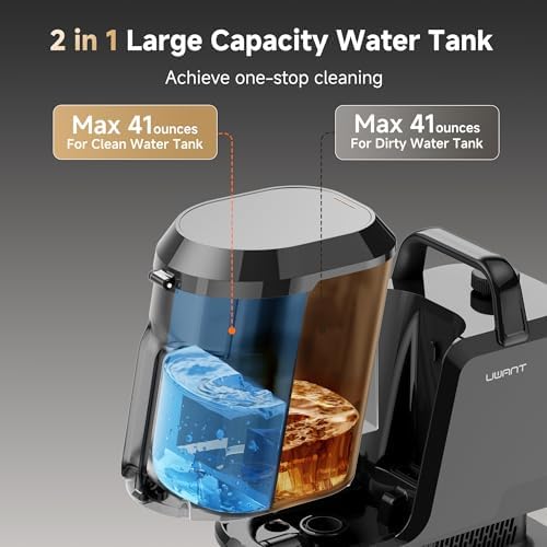 Uwant Carpet Cleaner Machine with Steam&Hot&Cold Water System 18Kpa Powerful Suction Upholstery Cleaner Machine with Textile Cleaner for Pets, Carpet Steam Cleaner with Specialty Tools for Cars - Image 5