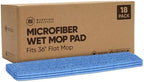 Microfiber Wholesale 36 inch Microfiber Mop Pads - Machine Washable, Reusable, Refills & Replacement Wet Mop Heads Compatible with Any Microfiber Flat Mop System (18 Pack) by MicrofiberWholesale