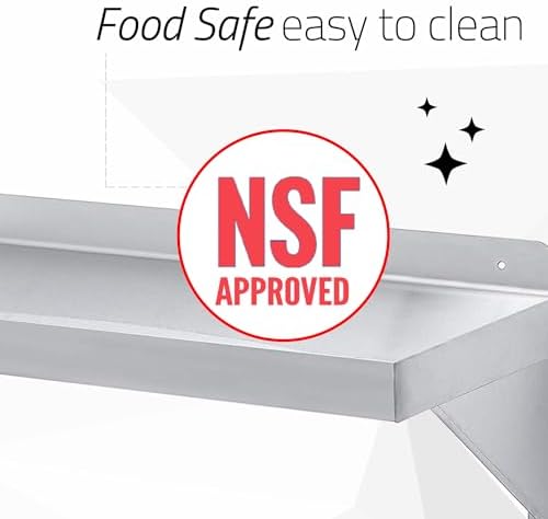DuraSteel Stainless Steel Wall Shelf - 60" Wide x 12" Deep Commercial Grade - NSF Certified - Industrial Appliance Equipment (Restaurant, Bar, Home, Kitchen, Laundry, Garage and Utility Room) - Image 7