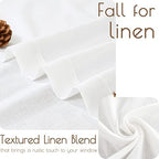 jinchan Kitchen Curtains Linen Tier Curtains 45 Inch Farmhouse Cafe Drapes for Small Window Flax Country Rustic Rod Pocket Bathroom Laundry Room RV Light Filtering 2 Panels White - Image 2