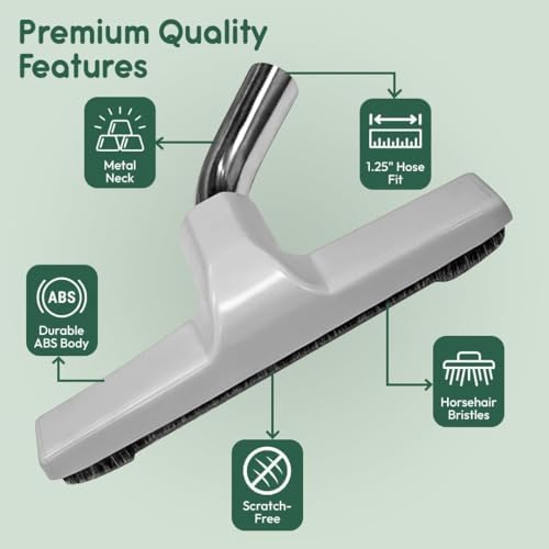 Selgo Floor Brush with Metal Curved Swivel Elbow with Soft Horsehair Bristles, for Eureka and Universal Vacuum Cleaners with 1 and 1/4 Inch Wand Size Opening (1.25 Inch) (32mm) 10 Inch Wide - Image 3