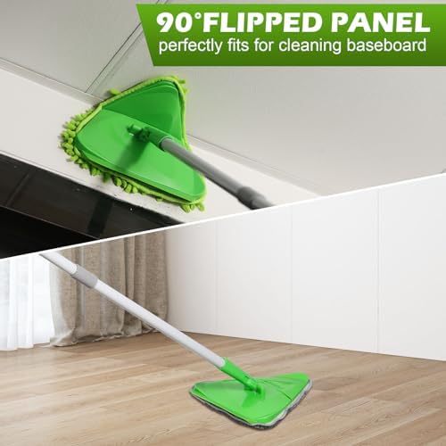RONSUNG Wall Cleaner Mop, 82-Inch Handle, Baseboard Cleaner Tool, 6 Pads - Image 4