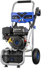 3500PSI Gas Pressure Washer, 2.3GPM Gas Powered High Pressure Washer with 212CC Engine, 4 Adjustable Nozzles, 25 ft High Pressure Hose for Cleaning Walls, Terraces, Vehicles, Garden (Blue) by Mutaomay