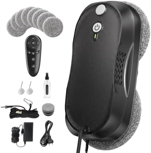 Obito Window Cleaning,Window Cleaner Robot with Triple Safety System,Edge Detection,Intelligent Navigation,Anti-Slipping, Longer Battery Life, Max 6400Pa, Remote Control by FreeYourHandsSmartLiving