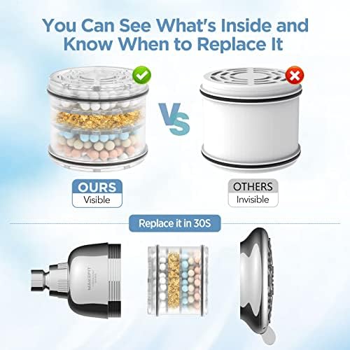 MakeFit Filtered Shower Head - High Pressure Shower Head with Filter for Hard Water Softener - 7 Settings Bathroom Rain Showerhead to Remove Chlorine and Heavy Metals (Chrome) - Image 4