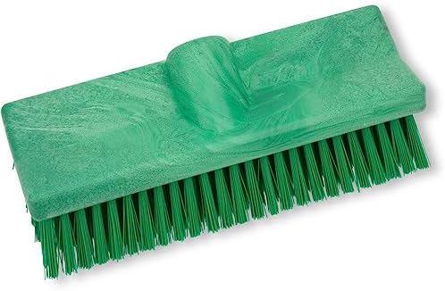 SPARTA 40423EC09 Plastic Floor Scrub Brush, Wall Brush, Equipment Brush with Nonabsorbent Bristles for Industrial Kitchens, Hospitals, Commercial Cleaning, 10 Inches, Green, (Pack of 2) by SPARTA