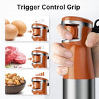 Turelar Immersion Blender Handheld Corded Hand Blenders Set 1100W, Trigger Variable Speed 5 in 1 Stick Emulsifier with Chopper, Whisk and Frother for Soup, Baby Food and Smoothies, Orange - Image 3
