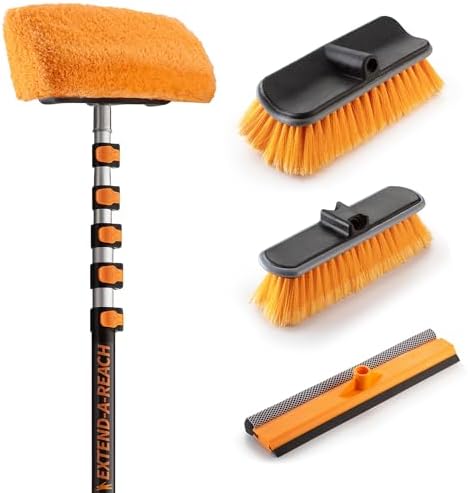 30-Foot Exterior House Cleaning Brush Set with 5-24 ft Extension Pole by EXTEND-A-REACH
