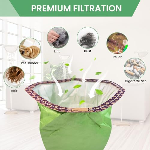 20 Pack 107313 Backpack Vacuum Bags Compatible with ProTeam 10 QT Backpack Vacuum Cleaner, for Super Coach Pro 10, for GoFit 10, Replace Part #107313 Open Triangular Collar - Image 3