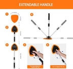Qydipclin 10pcs Windshield Cleaner Tool, Car Window Cleaning Wash Kit with 4 Reusable Microfiber Pads 1 Spray Bottle and Extendable Handle Auto Glass Wiper Kit, Orange - Image 5