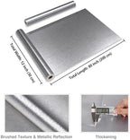 CRE8TIVE Thick Stainless Steel Contact Paper for Kitchen Appliances Brushed Metallic Silver Wallpaper Peel and Stick Heat Resistant Self Adhesive Vinyl Wrap for Fridge Dishwasher Oven Covers 12"x80" - Image 2
