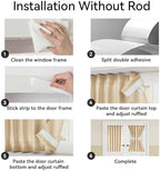 Vatge Dual Rod Pocket French Door Panel Curtains with Tieback - Door Curtain Panels for Doorway, 1 Panel, W36 x L54, Beige - Image 3