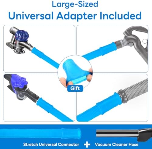 Universal Dryer Vent Cleaner Kit, Flexible Dryer Vacuum Hose Attachment and Lint Brush (Blue) - Image 3