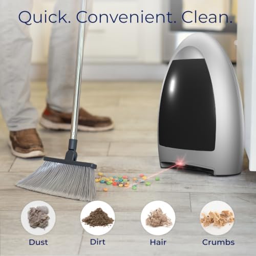 EyeVac Home Touchless Vacuum Automatic Dustpan - Great for Sweeping Pet Hair Food Dirt Kitchen - Ultra Fast & Powerful, No More Bending Down, Bagless, Corded, Automatic Sensors, 1000 Watt (Silver) - Image 2