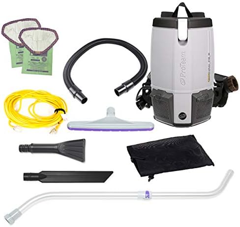 ProTeam Vacuum Backpack, ProVac FS 6 Commercial Backpack Vacuum Cleaner with HEPA Media Filtration and Small Business Kit, 6 Quart, Corded by ProTeam