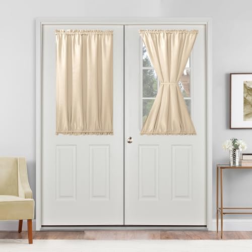 Hiasan French Door Curtains Privacy, Beige, 24W x 40L, 1 Panel by Hiasan