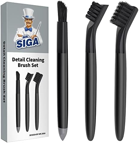 MR.SIGA Grout Cleaner Brush Set, Detail Cleaning Brush Set for Tiles, Sinks by MRSIGA