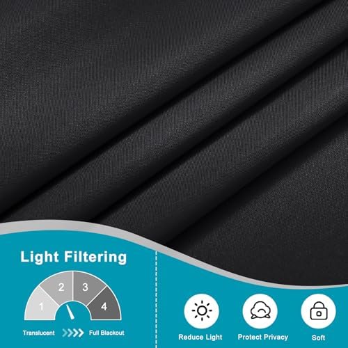Hiasan French Door Curtains for Small Window, Black, 24W x 72L, 1 Panel - Image 5