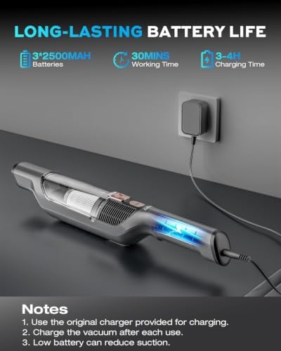 Zefiro Handheld Vacuum Cordless 25000PA Portable - Image 4