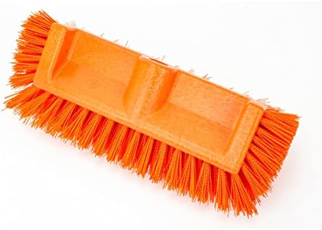 SPARTA Multi-Level Tile Scrub Brush 12" Wide Brush Head, Heavy-Duty Tile Cleaning Brush with End Bristles for Commercial Tiles, Tubs and Floor, Plastic, 12 Inches, Orange, (Pack of 12) - Image 2