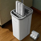 JOYMOOP Wall Mop and Bucket Set, Hands-Free Flat Floor Mop with 3 Washable Microfiber Pads, Wet and Dry Use, Ideal for Home and Commercial Floor Cleaning by JOYMOOP