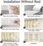Vatge French Door Curtains - 36W x 72L Front Door Curtain Panel, Rodless Installation Door Window Curtains for Doorways, 1 Panel, W36 x L72, Light Beige - Image 3